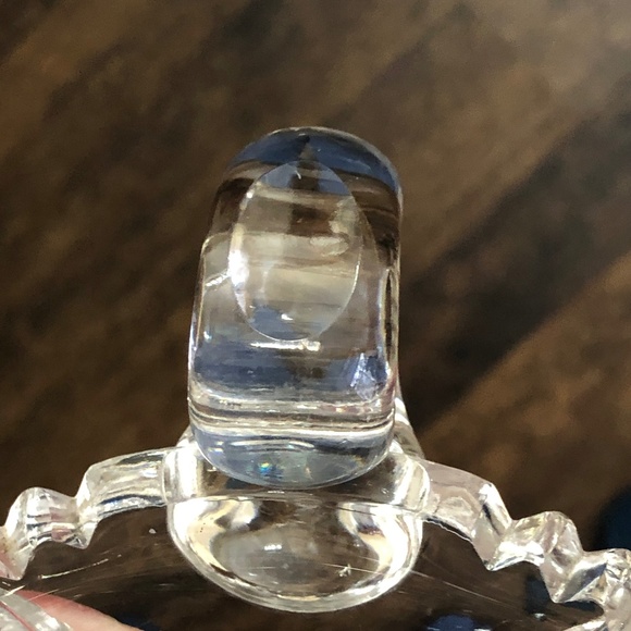 Vintage Cut Glass Sunburst Relish Tray Candy Dish with Cup handle, Ornate design - Picture 7 of 10